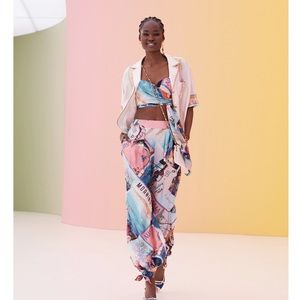 ZIMMERMANN Postcard Harem Pant and Top in Large Poster Print